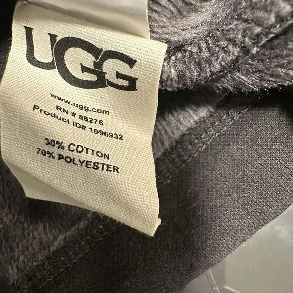 NEW UGG Men's Robinson Robe Black Heather Grey Lined Size M/L - Picture 7 of 9